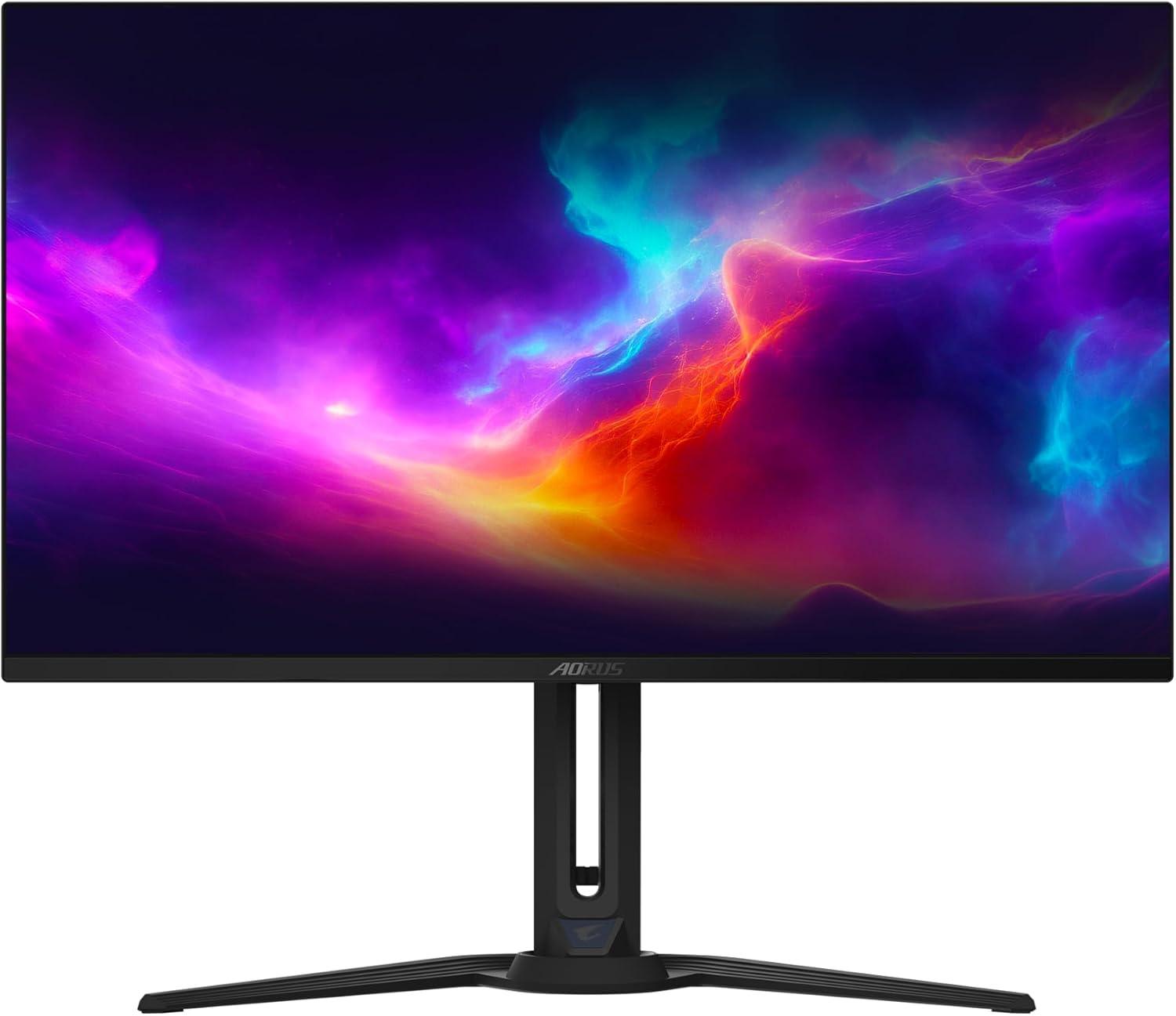 imageGIGABYTE AORUS FO32U232 QD OLED Gaming Monitor UHD 3840x2160240Hz 003ms GTG AMD FreeSync Premium Pro Type C KVM HDMI DP Type C Height Adjustable Black32 UHD