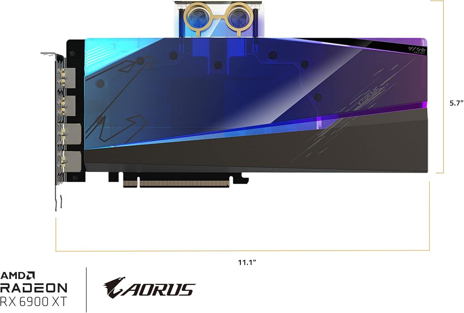 imageGIGABYTE AORUS Radeon RX 6900 XT Xtreme WATERFORCE WB 16G Graphics Card WATERFORCE Water Block Cooling System 16GB 256bit GDDR6 GVR69XTAORUSX WB16GD Video Card