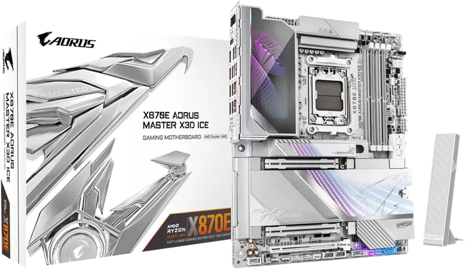 imageGIGABYTE X670E AORUS PRO X AM5 LGA 1718 AMD X670E EATX 5Year Warranty DDR5 Quad M2 PCIe 50 USB 32 Gen2X2 TypeCWiFi 7 Intel 25GbE LANQFlash PlusEZLatch PlusMotherboardATX