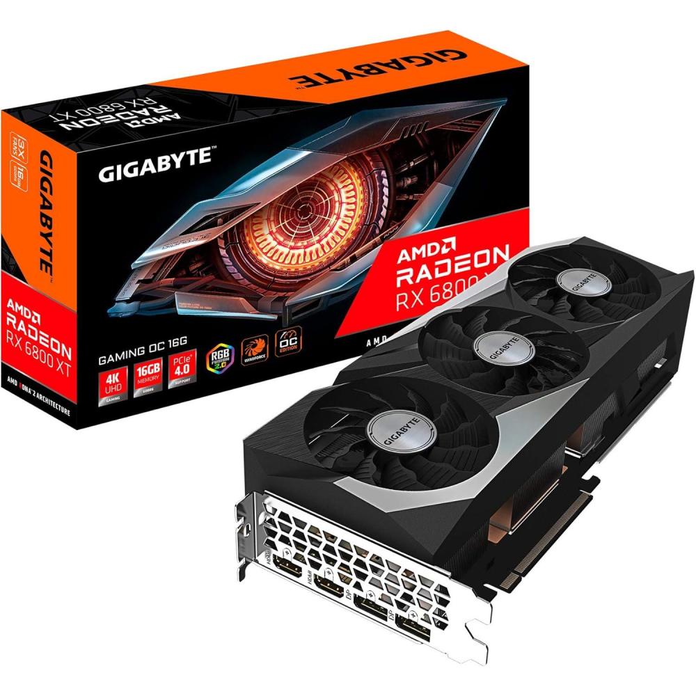 imageGIGABYTE AMD Radeon RX 6800 XT Gaming OC 16G Graphics Card 16GB of GDDR6 Memory Powered by AMD RDNA 2 HDMI 21 WINDFORCE 3X Cooling System GVR68XTGAMING OC16GD