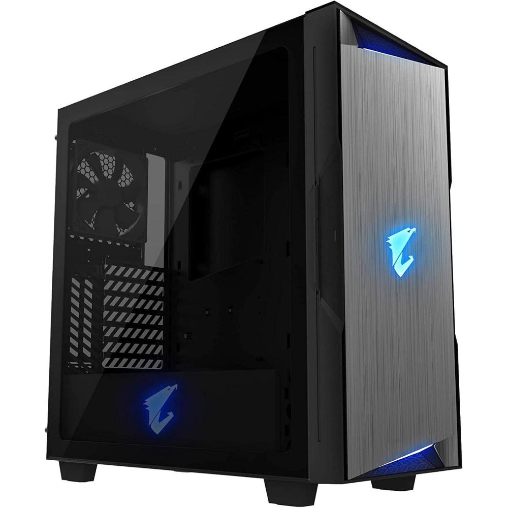 imageGIGABYTE AORUS C500 Glass  Black Mid Tower PC Gaming Case Tempered Glass USB TypeC 4X ARBG Fans Included GBAC500G STGBAC300G  Glass ATX Case Black
