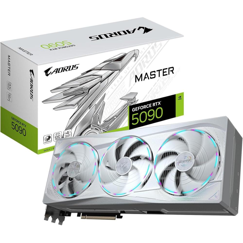 imageGIGABYTE AORUS GeForce RTX 5090 Master ICE 32G Graphics Card WINDFORCE Cooling System 32GB 512bit GDDR7 GVN5090AORUSM ICE32GD Video CardAORUS