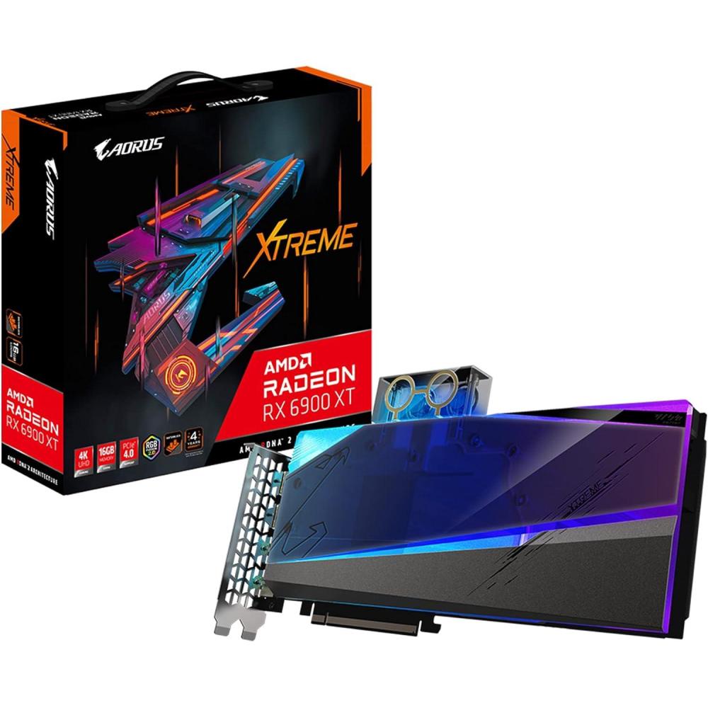 imageGIGABYTE AORUS Radeon RX 6900 XT Xtreme WATERFORCE WB 16G Graphics Card WATERFORCE Water Block Cooling System 16GB 256bit GDDR6 GVR69XTAORUSX WB16GD Video Card