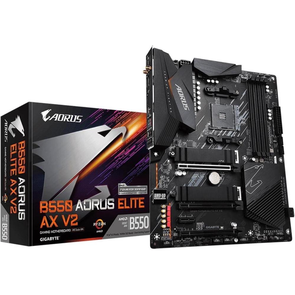 imageGIGABYTE B550 AORUS Elite AX V2 Motherboard Supports AMD AM4 Ryzen 5000 Processors ATX DDR4 Dual M2 SATA 6Gbs 245 GHz DualBand 25 GbE LAN PCIe 40B550AEM2 x2WIFI6V2