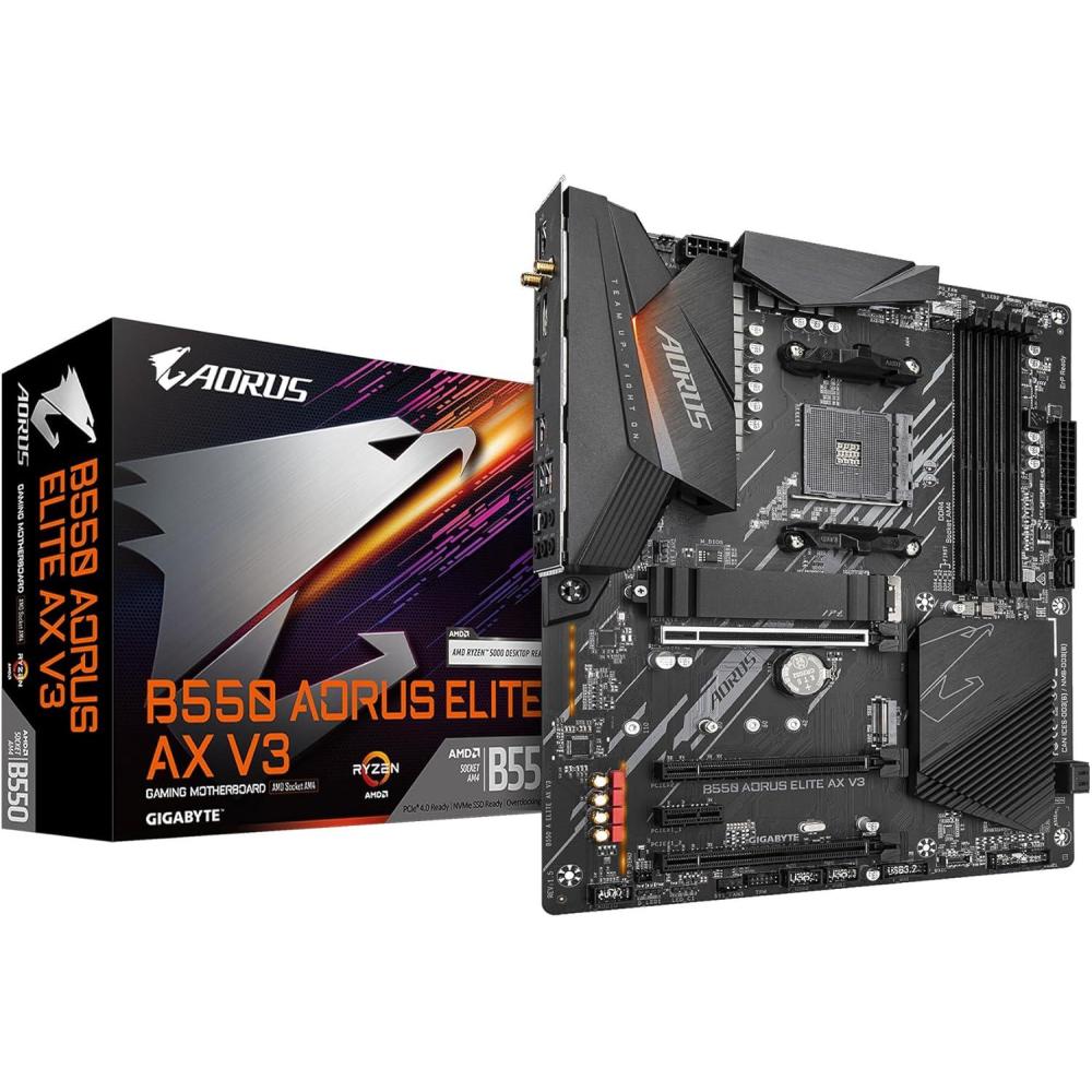 imageGIGABYTE B550 AORUS Elite AX V2 Motherboard Supports AMD AM4 Ryzen 5000 Processors ATX DDR4 Dual M2 SATA 6Gbs 245 GHz DualBand 25 GbE LAN PCIe 40B550AEM2 x2WIFI6V3