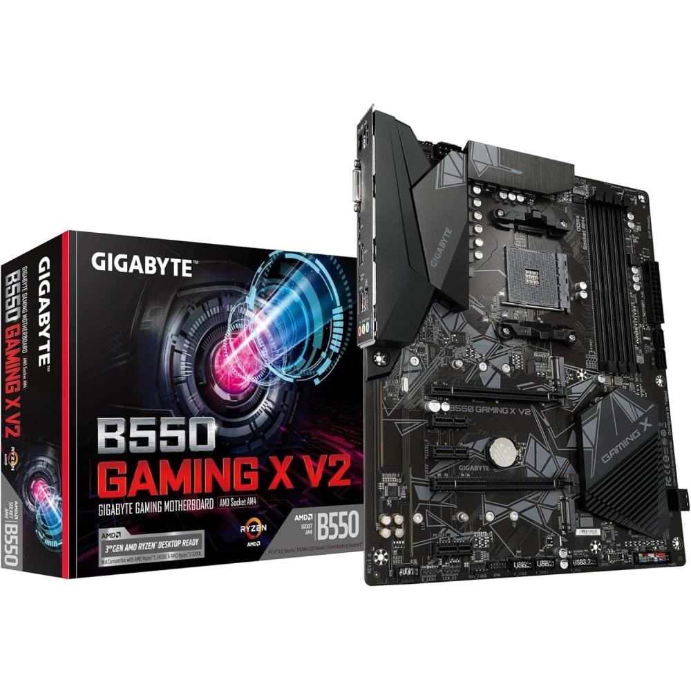 imageGIGABYTE B550 Gaming X V2 Motherboard Supports AMD AM4 Ryzen 5000 Processors ATX DDR4 Dual M2 SATA 6Gbs GbE LAN PCIe 40B550GM2 x2NonWIFIV2