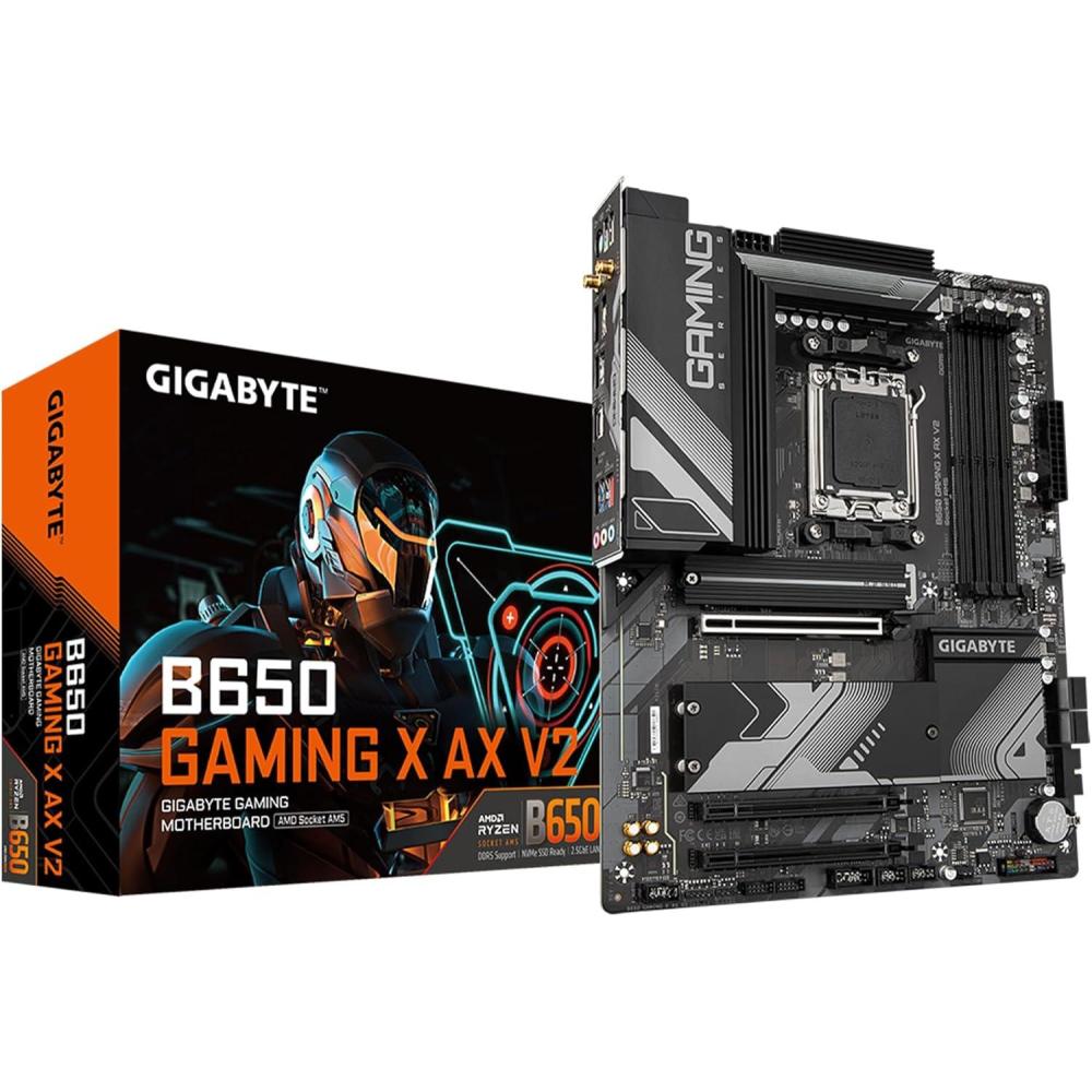 imageGIGABYTE B650 Gaming X AX V2 rev 10 AM5 LGA 1718 AMD B650 ATX DDR5 Triple M2 PCIe 50 USB 32 Gen2x2 TypeC AMD WiFi 6E Realtek 25GbE LANATX