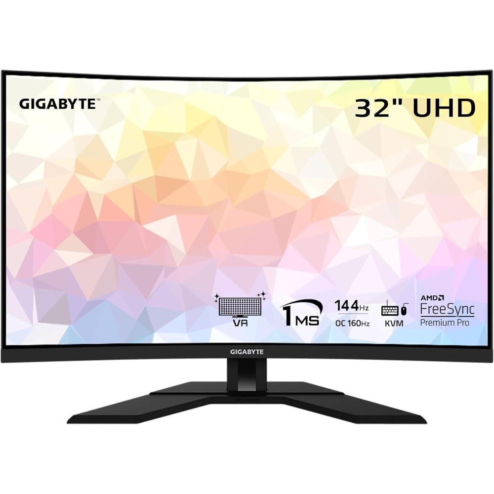 imageGIGABYTE GS27QC 27quot 165Hz 1440P Curved Gaming Monitor 2560 x 1440 VA 1500R Display 1ms MPRT Response Time HDR Ready FreeSync Premium 1x Display Port 14 2X HDMI 20Black32 UHD