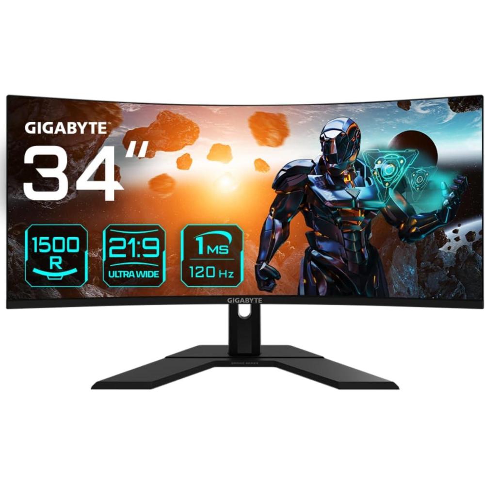 imageGIGABYTE GS34WQC 34quot 120Hz 1440P Curved Gaming Monitor 3440x1440 VA 1500R Display 1ms MPRT Response Time HDR Ready FreeSync Premium 1x Display Port 14 2X HDMI 20 GS34WQC SA