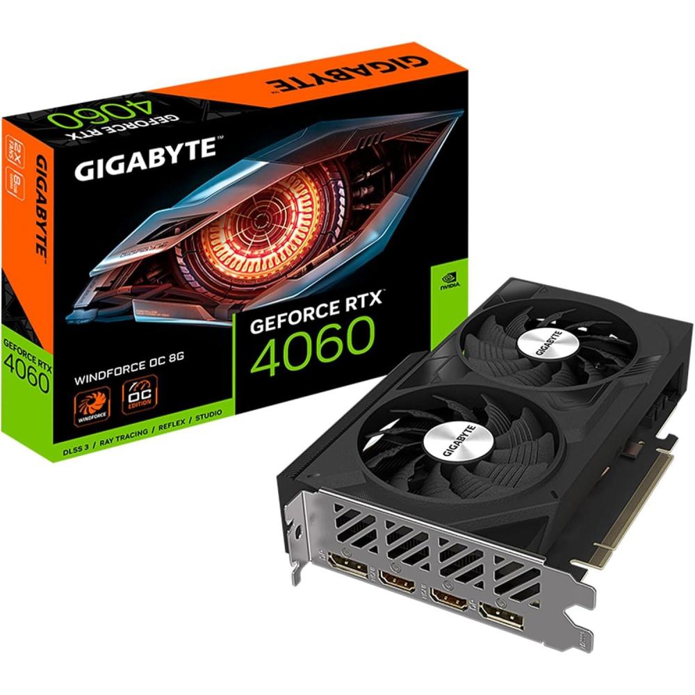 imageGIGABYTE GeForce RTX 5060 WINDFORCE OC 8G Graphics Card 8GB 128bit GDDR7 PCIe 50 WINDFORCE Cooling System GVN5060WF2OC8GD Video CardWINDFORCE