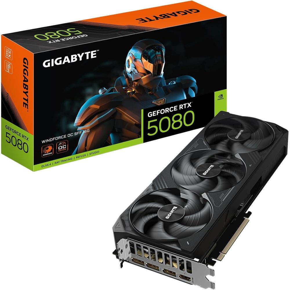 imageGIGABYTE GeForce RTX 5080 Gaming OC 16G Graphics Card WINDFORCE Cooling System 16GB 256bit GDDR7 GVN5080GAMING OC16GD Video CardWINDFORCE OC
