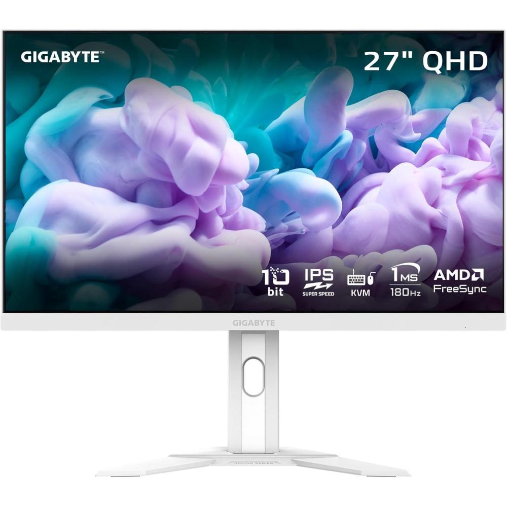 imageGIGABYTE M27Q X 27quot 240Hz 1440P KVM Gaming Monitor 2560x1440 SS IPS Display 1ms MPRT Response Time 92 DCIP3 1x Display Port 14 2X HDMI 20 2X USB 30 1x USB TypeC M27Q XSA27 QHD 180Hz  IPS  Flat  ICE White