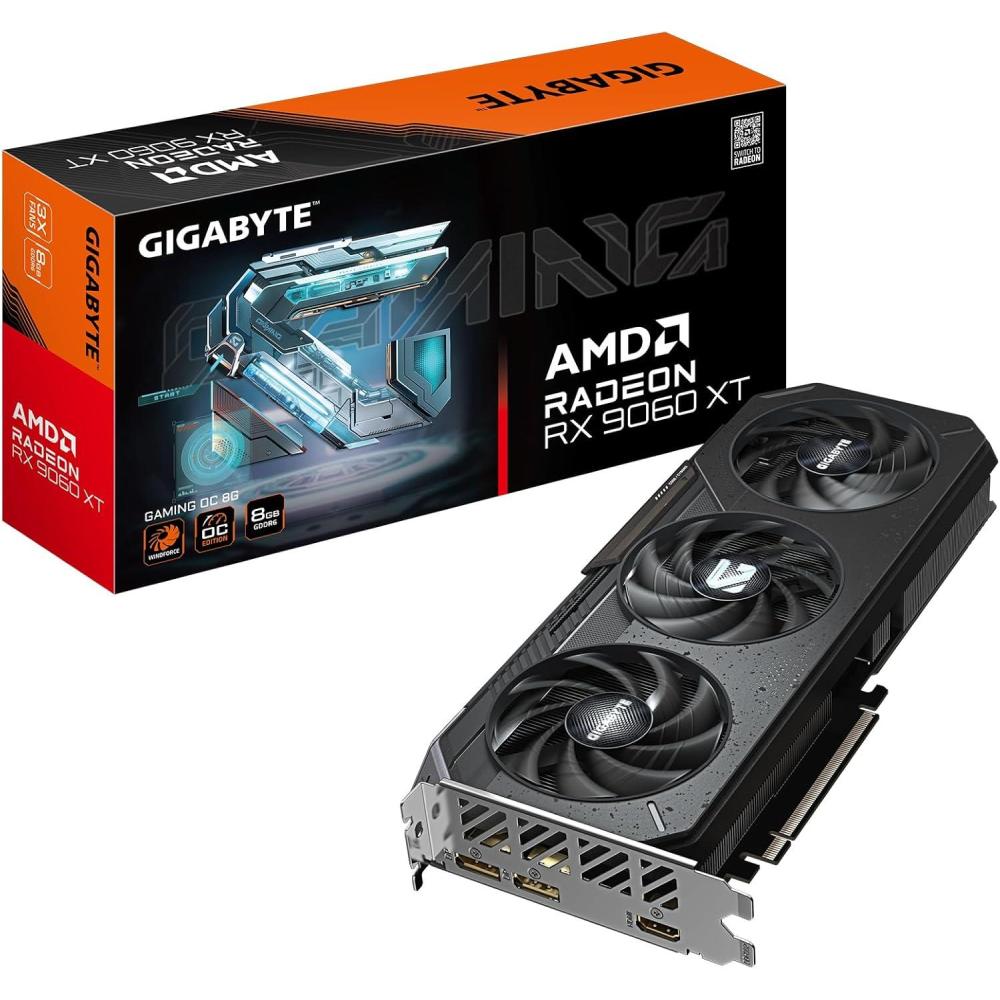 imageGIGABYTE Radeon RX 9060 XT Gaming OC 8G Graphics Card PCIe 50 8GB GDDR6 GVR9060XTGAMING OC8GD Video Card