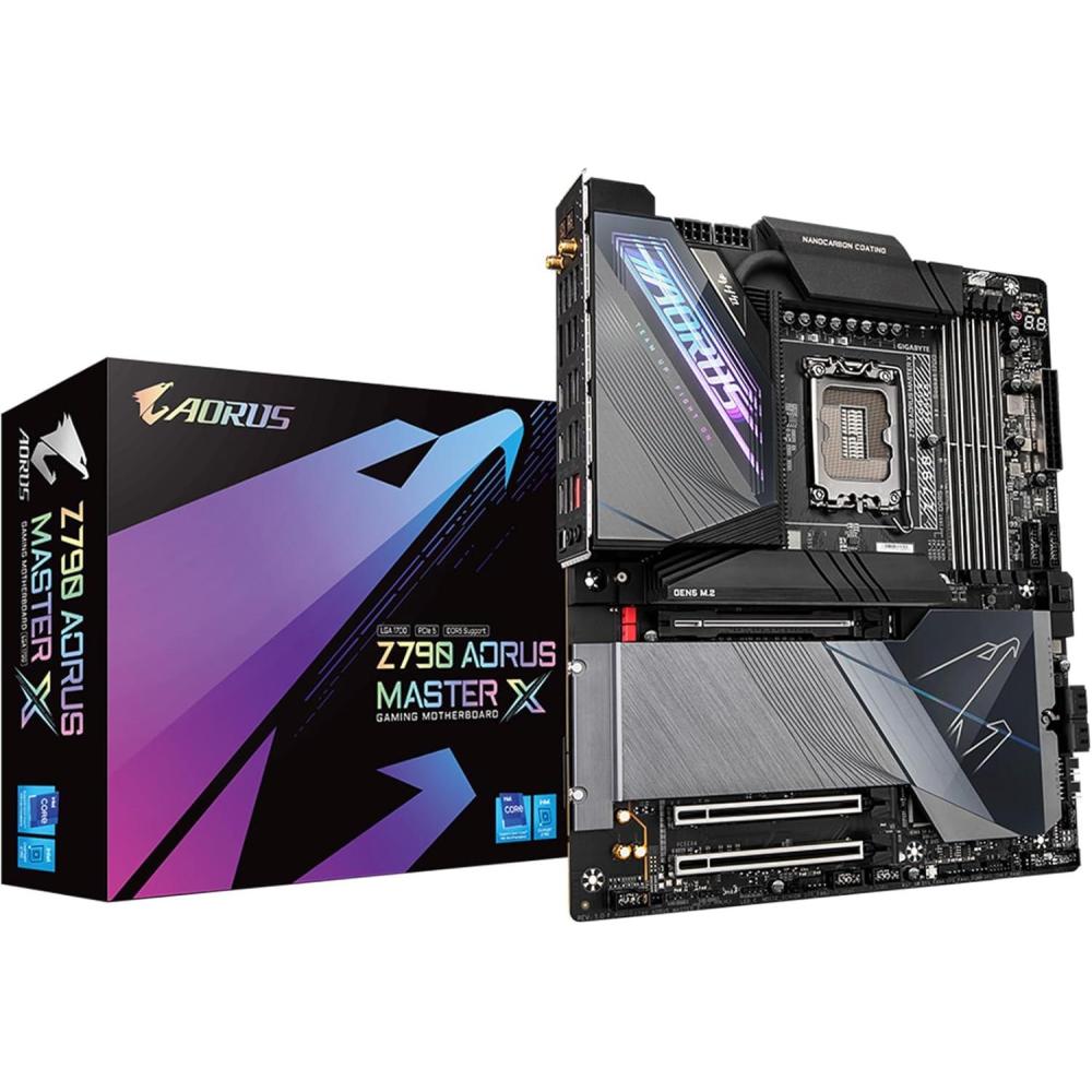imageGIGABYTE Z790 AORUS Master X LGA 1700 Intel Z790 XEATX DDR5 5 M2 PCIe 50 USB 32 TypeCWiFi 7 10GbE LANQFlash PlusEZLatch PlusMotherboardZ790AMASTERM2 x5WIFI7