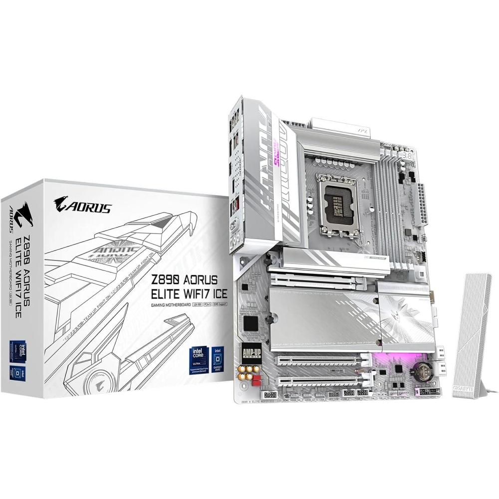imageGIGABYTE Z790M AORUS Elite AX ICE LGA 1700 Intel Z790 MATX Motherboard with DDR5 Triple M2 PCIe 50 USB 32 Gen2X2 TypeC Intel WiFi 6E 25GbE LAN QFlash Plus EZLatch PlusZ890AEICEM2 x4WIFI7