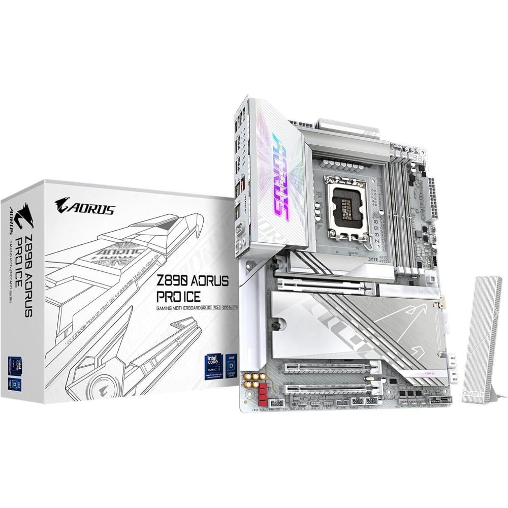 imageGIGABYTE Z790M AORUS Elite AX ICE LGA 1700 Intel Z790 MATX Motherboard with DDR5 Triple M2 PCIe 50 USB 32 Gen2X2 TypeC Intel WiFi 6E 25GbE LAN QFlash Plus EZLatch PlusZ890APICEM2 x5WIFI7
