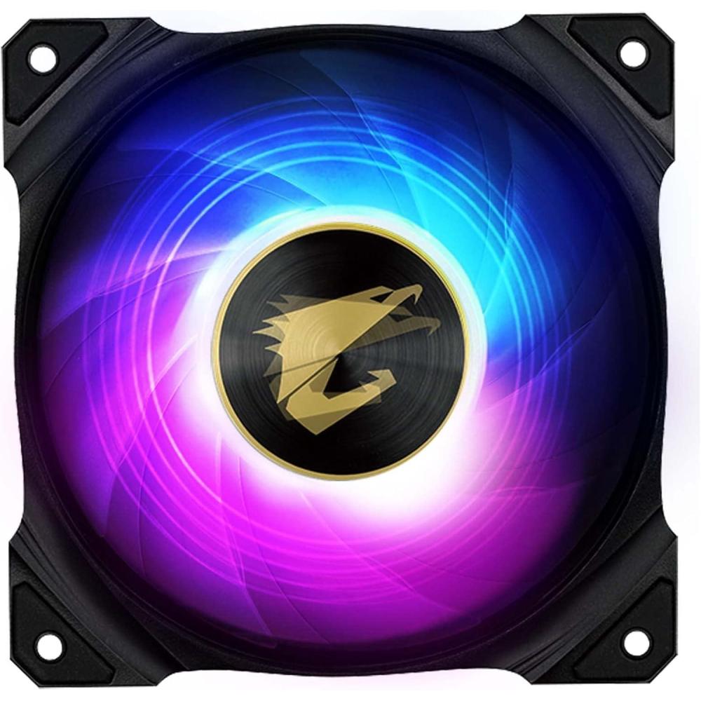 imageGigabyte AORUS 120mm Sleeve Bearing ARGB Computer Case Fan Black GPAR120RFAN