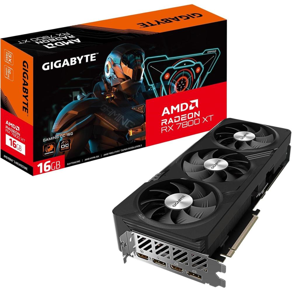 imageGigabyte Radeon RX 7800 XT Gaming OC 16G Graphics Card 3X WINDFORCE Fans 16GB 256bit GDDR6 GVR78XTGAMING OC16GD Video Card