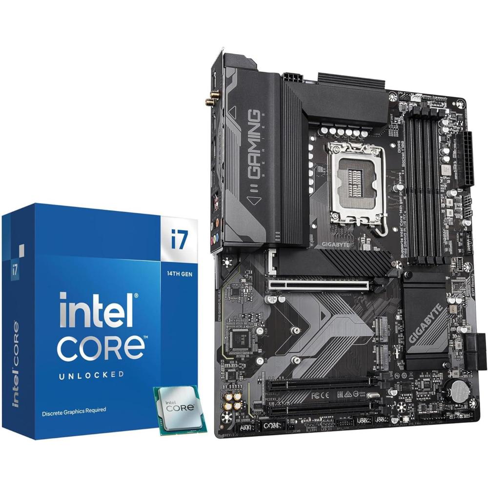 imageMICRO CENTER CPU Motherbard Combo  Intel Ultra 7 265K 20 cores8 Pcores  12 Ecores Desktop Processor with Gigabyte Z890 Eagle WIFI7 Motherboardi714700KFgigabyte Z790 Gaming Plus AX