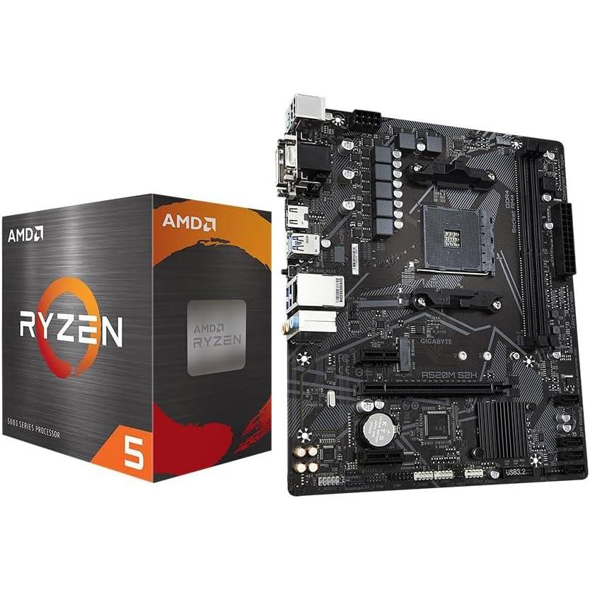 imageMicro Center AMD Ryzen 5 5500 Desktop Processor with GIGABYTE B550M K Motherboard MicroATX DDR4 Dual M2 SATA 6Gbs PCIe 40AMD Ryzen 5 5500  Gigabyte A520M S2H Micro ATX