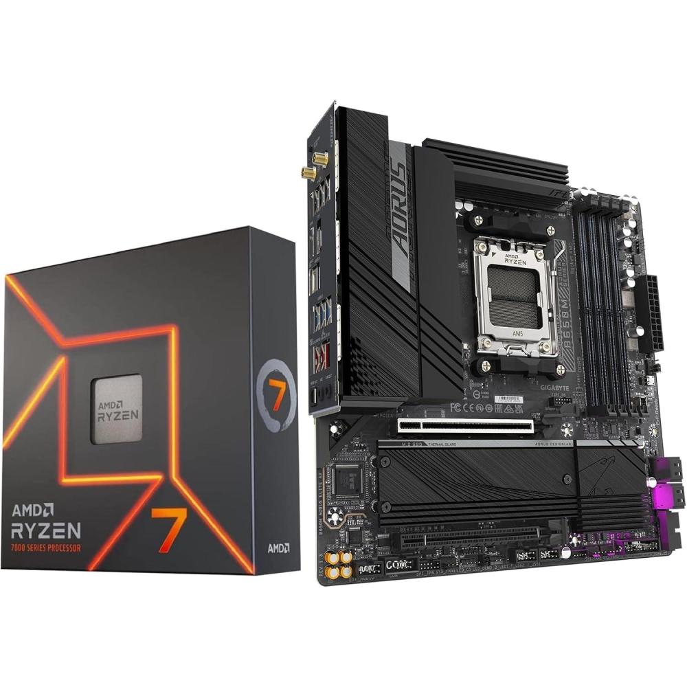 imageMicro Center AMD Ryzen 7 7800X3D CPU Processor with GIGABYTE B650 AORUS Elite AX ICE Motherboard AM5 ATX DDR5 Triple M2 USB 32 Gen2X2 TypeC WiFi 6EAMD Ryzen 7 7700X Gigabyte B650M AORUS ELITE AX