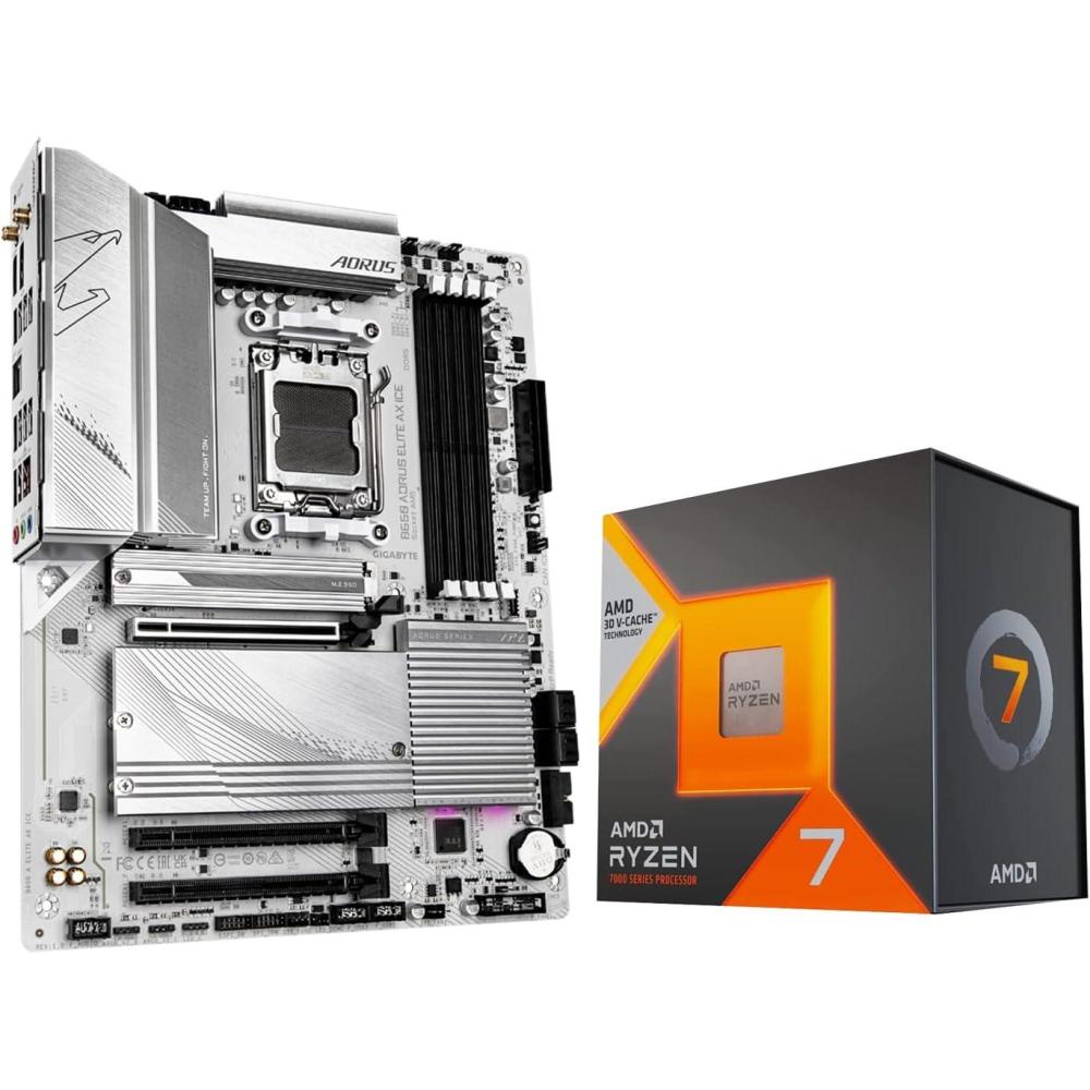imageMicro Center AMD Ryzen 7 7800X3D CPU Processor with GIGABYTE B650 AORUS Elite AX ICE Motherboard AM5 ATX DDR5 Triple M2 USB 32 Gen2X2 TypeC WiFi 6EAMD Ryzen 7 7800X3D GIGABYTE B650 A Elite AX ICE