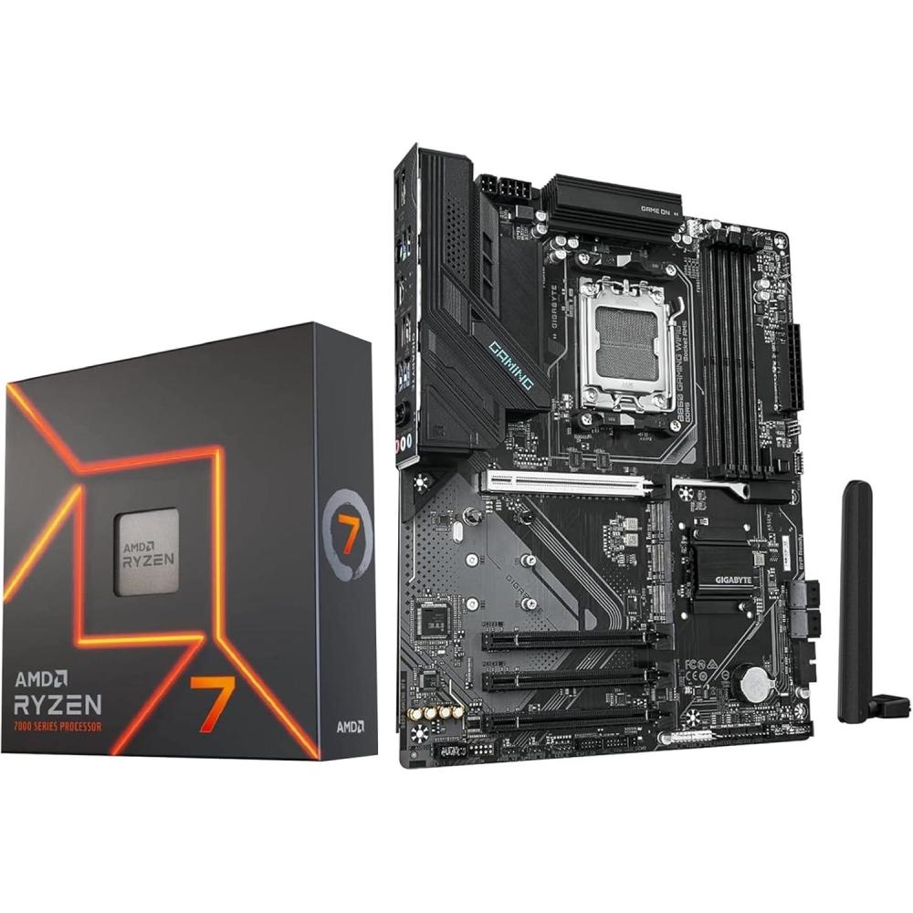 imageMicro Center AMD Ryzen 7 7800X3D CPU Processor with GIGABYTE B650 AORUS Elite AX ICE Motherboard AM5 ATX DDR5 Triple M2 USB 32 Gen2X2 TypeC WiFi 6EAMD Ryzen 7 7700X GIGABYTE B850 Gaming WIFI