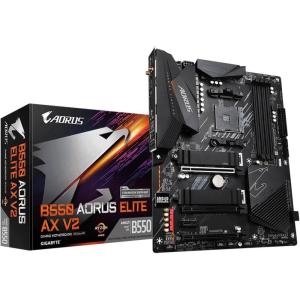 GIGABYTE B550 AORUS Elite AX V2 Motherboard, Supports AMD AM4 Ryzen 5000 Processors, ATX, DDR4, Dual M.2, SATA 6Gb/s, 2.4/5 GHz Dual-Band, 2.5 GbE LAN, PCIe 4.0(B550|AE|M.2 x2|WIFI6|V2)
