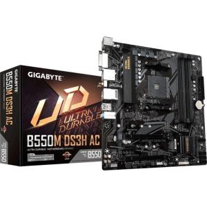 GIGABYTE B550M DS3H AC R2 AMD AM4 Motherboard, Micro-ATX, DDR4, Dual M.2, SATA 6Gb/s, WIFI5, Realtek GbE LAN, PCIe 4.0(B550M|D|M.2 x2|WIFI5)