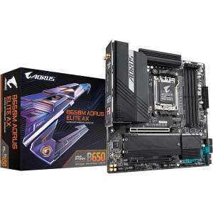 GIGABYTE B650 AORUS Elite AX (AM5/LGA 1718/ AMD B650/ATX/ 5-Year Warranty/DDR5/ M.2/ PCIe 5.0/USB 3.2 Gen2X2 Type-C/WiFi 6E/2.5GbE LAN/Q-Flash Plus/EZ-Latch/Gaming Motherboard)(mATX)