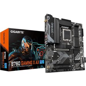GIGABYTE B760 Gaming X AX (LGA 1700/ Intel/ B760/ ATX/DDR5/ M.2/ PCIe 4.0/ USB 3.2 Gen2X2 Type-C/AMD WiFi 6E/ 2.5GbE LAN/Q-Flash Plus/PCIe EZ-Latch/Motherboard)(B760 GAMING X AX)