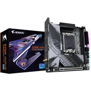 GIGABYTE B760I AORUS PRO DDR4 (LGA 1700/ Intel/ B760/ Mini-ITX/ DDR4/ Dual M.2/ PCIe 4.0/ USB 3.2 Gen2X2 Type-C/WiFi 6/ Intel 2.5GbE LAN/Q-Flash Plus/Motherboard)(B760I AORUS PRO)