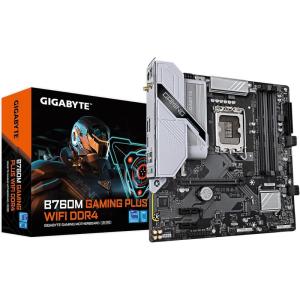 GIGABYTE B760M Gaming Plus WiFi DDR4 LGA 1700 Intel B760 M-ATX Motherboard with DDR4, 2* M.2, PCIe 4.0, Front USB 3.2 Gen 1 Type-C, WiFi 6 GbE LAN, Q-Flash Plus, PCIe EZ-Latch