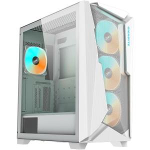 GIGABYTE C301 Glass White – White Mid Tower PC Gaming Case, Tempered Glass, USB Type-C, 4X ARBG Fans Included (GB-C301GW)(GB-C301GW)