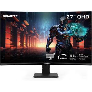 GIGABYTE GS27QC 27″ 165Hz 1440P Curved Gaming Monitor, 2560 x 1440 VA 1500R Display, 1ms (MPRT) Response Time, HDR Ready, FreeSync Premium, 1x Display Port 1.4, 2X HDMI 2.0,Black(27″ QHD)