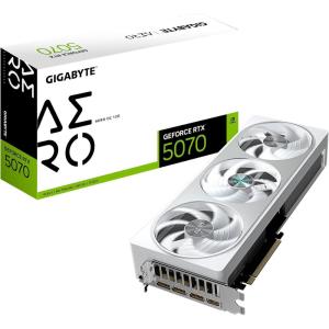 GIGABYTE GeForce RTX 5070 AERO OC 12G Graphics Card, 12GB 192-bit GDDR7, PCIe 5.0, WINDFORCE Cooling System, GV-N5070AERO OC-12GD Video Card(AERO OC)