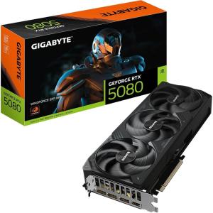 GIGABYTE GeForce RTX 5080 WINDFORCE SFF 16G Graphics Card, 16GB 256-bit GDDR7, PCIe 5.0, WINDFORCE Cooling System, GV-N5080WF3-16GD Video Card(WINDFORCE)