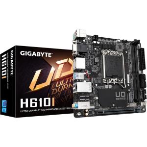 GIGABYTE H610I (H610/ Intel/LGA 1700/ Mini-ITX/ DDR5/ Single M.2/ PCIe 4.0/ USB 3.2 Gen1/ Intel GbE LAN Chip/Motherboard)(H610I)
