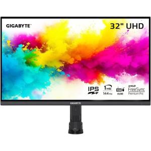 GIGABYTE M32U – 32″ IPS Gaming Monitor – UHD 3840×2160-144Hz – 1ms MPRT – AMD FreeSync Premium Pro – Type C KVM – HDMI, DP, Type C – Height Adjustable – Black (M32U-SA)(32″ UHD | 144Hz | IPS | Flat | Arm Edition)
