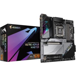 GIGABYTE X670E AORUS Master AMD AM5 ATX Motherboard 4X DDR5~128GB,3X PCIe x16, 4X M.2, 6X SATA 6, 8X USB 3.2, 2X USB-C, 2X USB 2.0