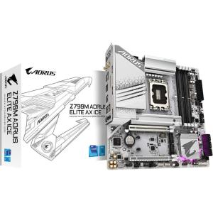 GIGABYTE Z790M AORUS Elite AX ICE LGA 1700 Intel Z790 M-ATX Motherboard with DDR5, Triple M.2, PCIe 5.0, USB 3.2 Gen2X2 Type-C, Intel Wi-Fi 6E, 2.5GbE LAN, Q-Flash Plus, EZ-Latch Plus(Z790M|AE|ICE|M.2 x3|WIFI6)