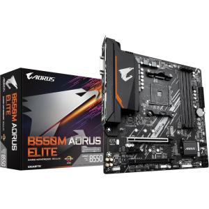 Gigabyte GIGABYTE B550M AORUS Elite (AM4/ AMD/ B550/ Micro-ATX/ DDR4/ Dual M.2/ PCIe 4.0/ Realtek GbE LAN/Gaming Motherboard)(B550M AORUS ELITE)