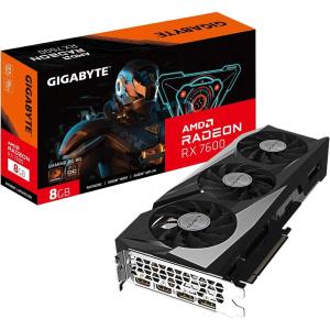 Gigabyte GV-R76GAMING OC-8GD Radeon RX 7600 Gaming OC 8G Graphics Card, 3X WINDFORCE Fans 8GB 128-bit GDDR6, Video Card