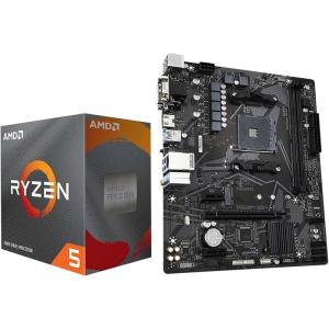 Micro Center AMD Ryzen 5 5500 Desktop Processor with GIGABYTE B550M K Motherboard (Micro-ATX, DDR4, Dual M.2, SATA 6Gb/s, PCIe 4.0)(AMD Ryzen 5 4500 + Gigabyte A520M S2H Micro ATX)