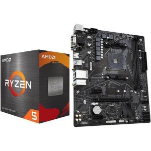 Micro Center AMD Ryzen 5 5500 Desktop Processor with GIGABYTE B550M K Motherboard (Micro-ATX, DDR4, Dual M.2, SATA 6Gb/s, PCIe 4.0)(AMD Ryzen 5 5500 + Gigabyte A520M S2H Micro ATX)