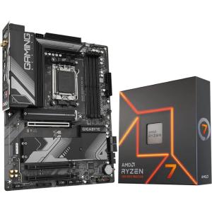 Micro Center AMD Ryzen 7 7800X3D CPU Processor with GIGABYTE B650 AORUS Elite AX ICE Motherboard (AM5, ATX, DDR5, Triple M.2, USB 3.2 Gen2X2 Type-C, WiFi 6E)(AMD Ryzen 7 7700X + Gigabyte B650 GAMING X AX V2)