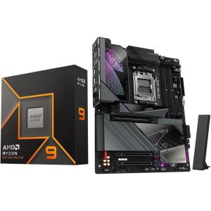 Micro Center AMD Ryzen 9 9950X CPU Processor with GIGABYTE X870 AORUS Elite WIFI7 ICE Motherboard (ATX, DDR5, PCIe 5.0, USB4, WIFI7)(AMD Ryzen 9 9900X+ GIgabyte X870E AORUS MASTER)