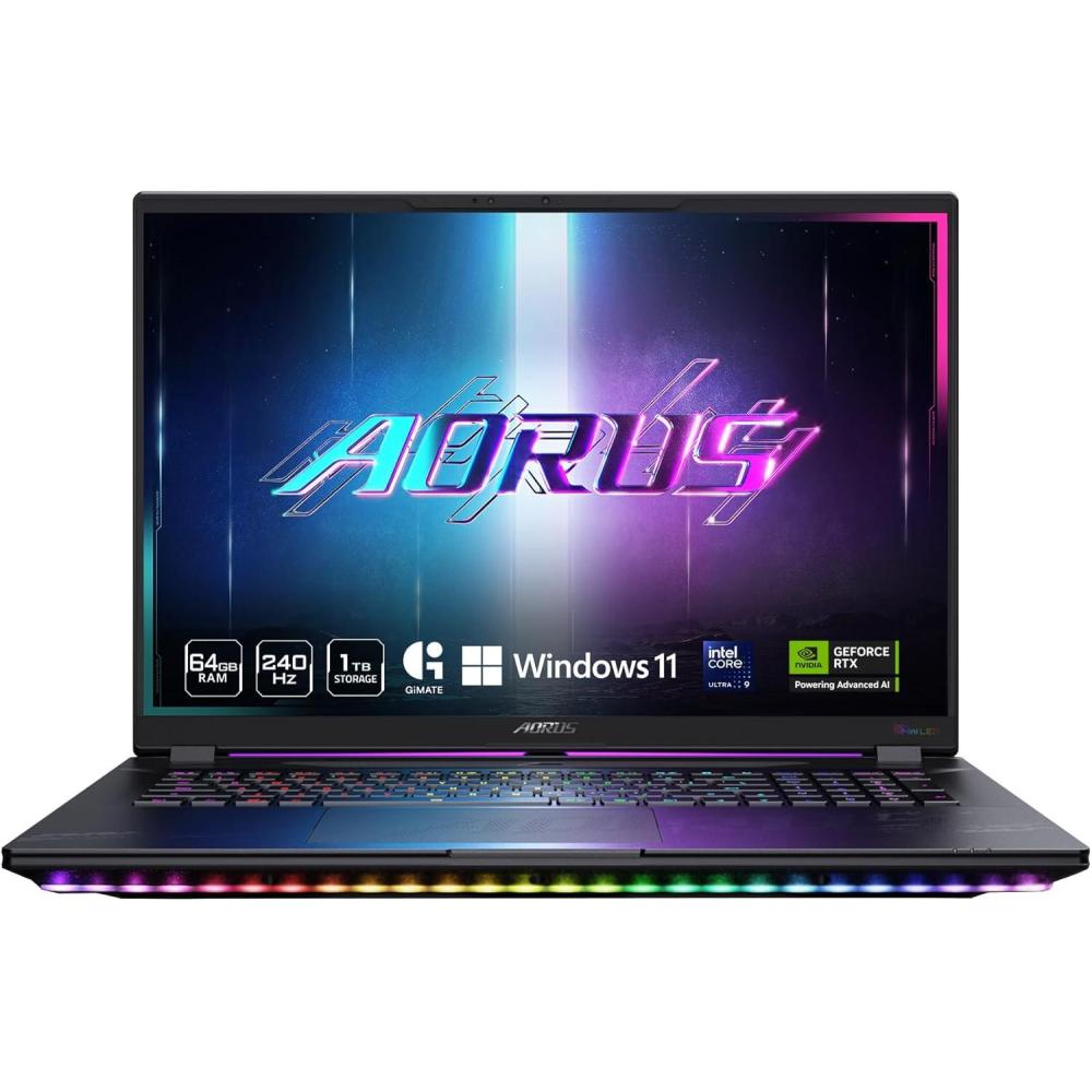 imageGIGABYTE AORUS Master 18 Gaming Laptop  240Hz 2560x1600 MiniLED  NVIDIA GeForce RTX 5080  Intel Core Ultra 9 275HX  2TB SSD with 32GB DDR5 RAM  Windows 11 Home AD AORUS Master 18 BYHC5USD65SHIntel Core Ultra 9 275HX  RTX 5080