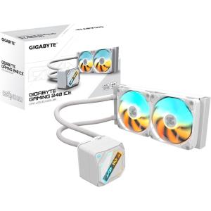 GIGABYTE Gaming 240 ICE Liquid CPU Cooler, 240mm Radiator with 2X 120mm Low Noise ARGB Fans, Compatible with Intel LGA 1851, 1700, 115X, 1200, and AMD AM5, AM4 (GIGABYTE Gaming 240 ICE)