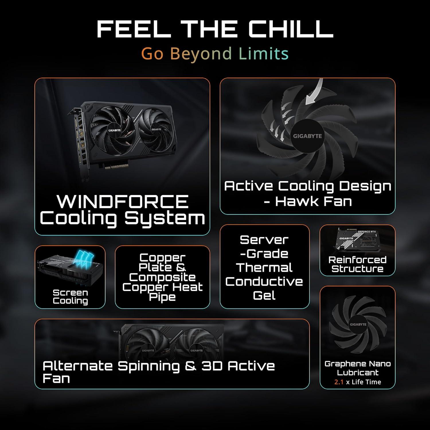 imageGIGABYTE GeForce RTX 5060 Ti WINDFORCE OC 16G Graphics Card 16GB 128bit GDDR7 PCIe 50 WINDFORCE Cooling System GVN506TWF2OC16GD Video CardWINDFORCE